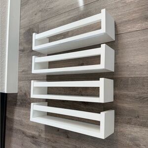 Nursery or Toddler White Floating Wall Shelves (4)